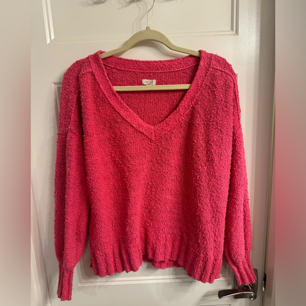 Anthropologie Pilcro Pink V-Neck Sweater